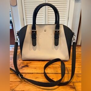 Kate Spade Cove Street Colorblock Black & Cream Satchel/Crossbody 12"W, 9"H, 5"D
